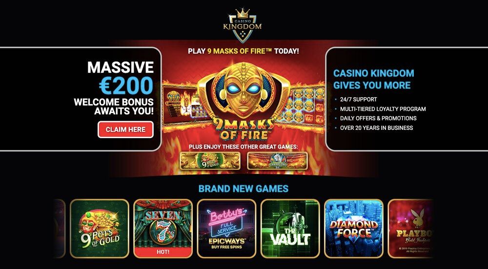 Startseite des Online-Casinos Kingdom