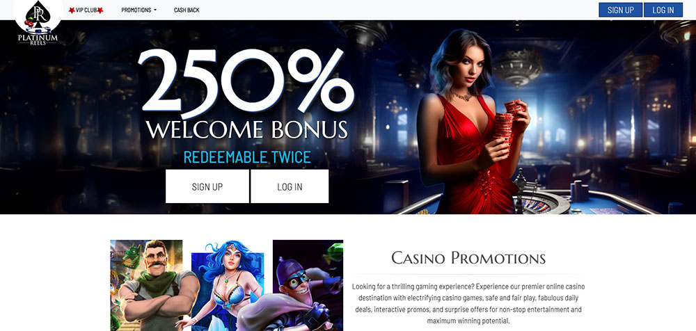 Startseite des Online-Casinos Platin